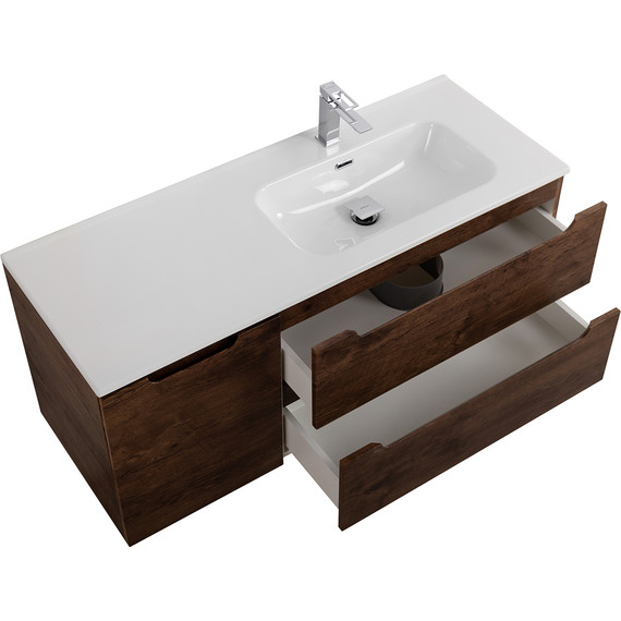 Тумба подвесная с раковиной BelBagno ETNA-1000-2C-1A-SO-RW-R 100 см (раковина BB1000ETL-R) Rovere Moro, Цвет фасада: Rovere Moro - фото 4