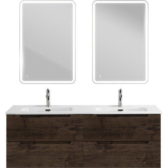 Тумба подвесная с раковиной BelBagno ETNA-1400-4C-SO-2-RW 140 см (раковина BB1400-2-ETL) Rovere Moro, Цвет фасада: Rovere Moro - фото 10