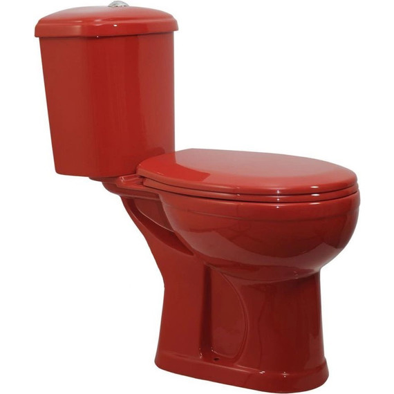 Унитаз-компакт Оскольская керамика Дора Комфорт с полипропиленовой крышкой 47360130402, красный, Цвет производителя: красный - фото 