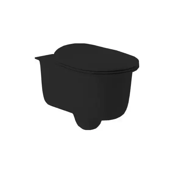 Унитаз подвесной безободковый ArtCeram Chic CHV001 17 00, чёрный матовый, Цвет производителя: чёрный матовый - фото 2