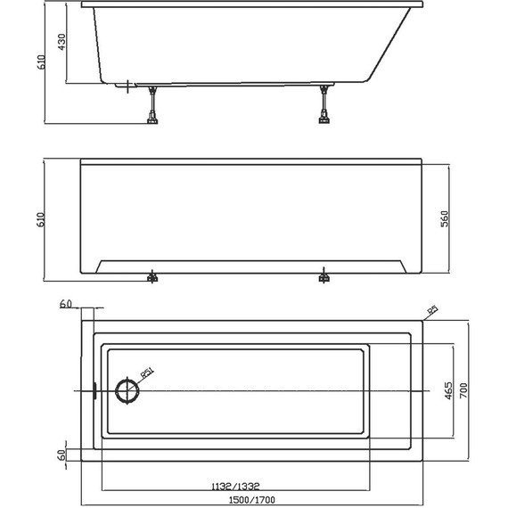 Ванна акриловая Azario Liliana 150x70 см AV.0012150, Размер - мм: 1500х700 - фото 8