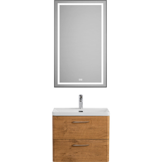 Тумба подвесная с раковиной BelBagno DUE-500-2C-SO-RN-P 50 см (2 ручки сатин) Rovere Nature, Цвет фасада: Rovere Nature - фото 11