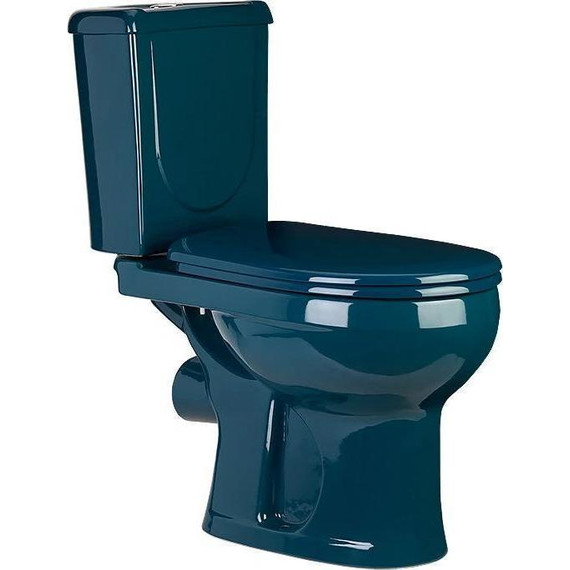 Унитаз-компакт Оскольская керамика Ирида Стандарт (горизонтальный выпуск) с полипропиленовой крышкой 40325130402, зеленый, Цвет производителя: зелёный - фото 