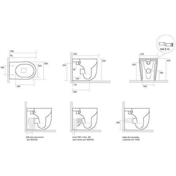 Унитаз приставной безободковый Kerasan Nolita 531959 (система смыва торнадо) светло серый - фото 2