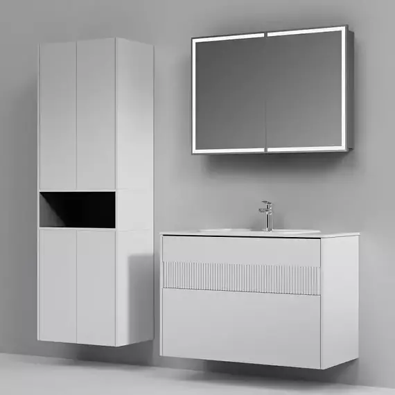 Тумба подвесная с раковиной AM.PM Func 100 см M8FFUX1002WM, белый матовый, Цвет фасада: белый матовый - фото 7