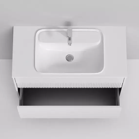 Тумба подвесная с раковиной AM.PM Func 100 см M8FFUX1002WM, белый матовый, Цвет фасада: белый матовый - фото 9