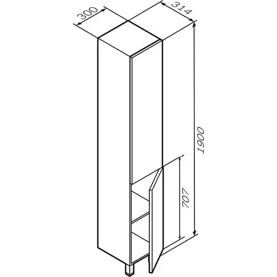 Пенал напольный Am.Pm Gem S 30 см M90CSR0306HF, орех - фото 7