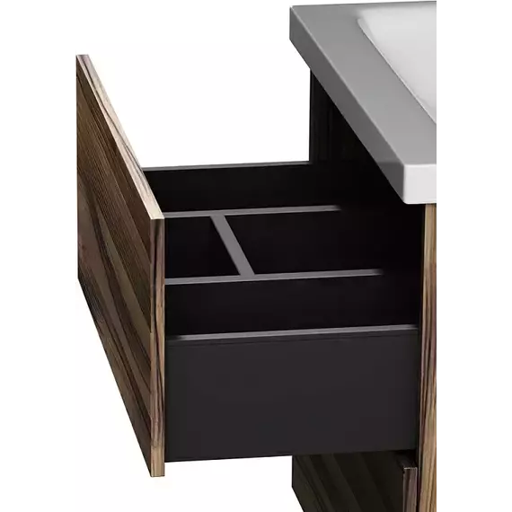 Тумба подвесная с раковиной AM.PM Gem 60 см M90FHX0602HF, орех, Цвет фасада: тёмное дерево - фото 6