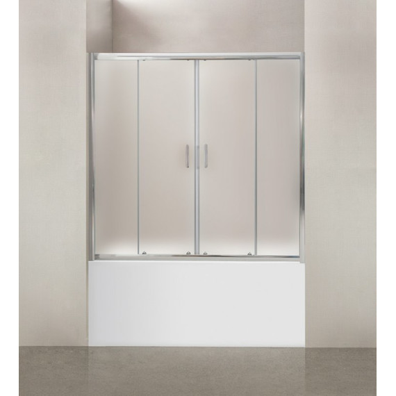 Шторка для ванны BelBagno 170 см UNO-VF-2-170/145-P-Cr, хром/текстурное - фото 