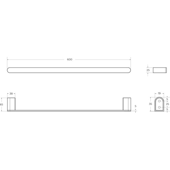 Полотенцедержатель Cezares Stylus STYLUS-TH-60-IN, цвет сатин - фото 2