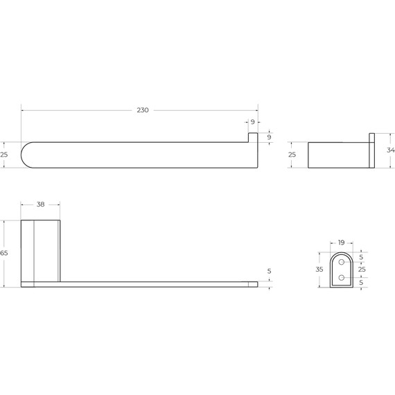 Полотенцедержатель Cezares Stylus STYLUS-TH02-01, Цвет производителя: хром - фото 3