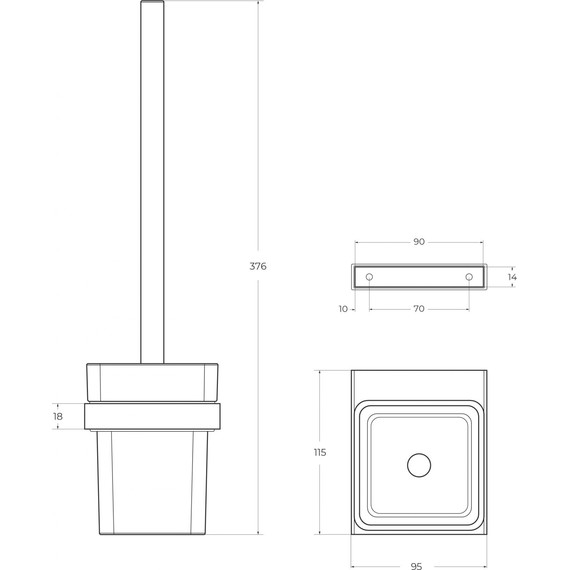 Ёршик для унитаза Cezares Slider SLIDER-TBS-V-GM, цвет оружейная сталь - фото 3