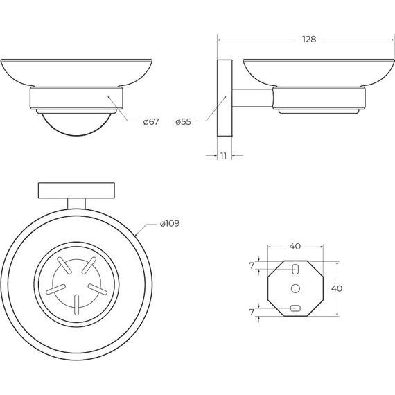 Мыльница Cezares Relax RELAX-SODS-IN, цвет сатин - фото 2