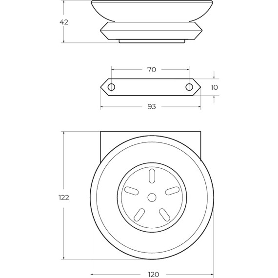 Мыльница Cezares Liner LINER-SODS-GM, цвет оружейная сталь, Цвет производителя: оружейная сталь - фото 2