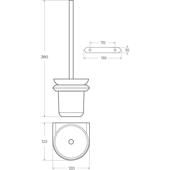 Ёршик для унитаза Cezares Liner LINER-TBS-V-01, Цвет производителя: хром - фото 3
