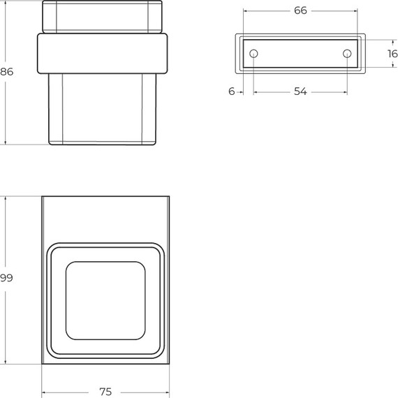 Стакан для зубных щеток Cezares Slider SLIDER-TUMS-IN, цвет сатин - фото 2