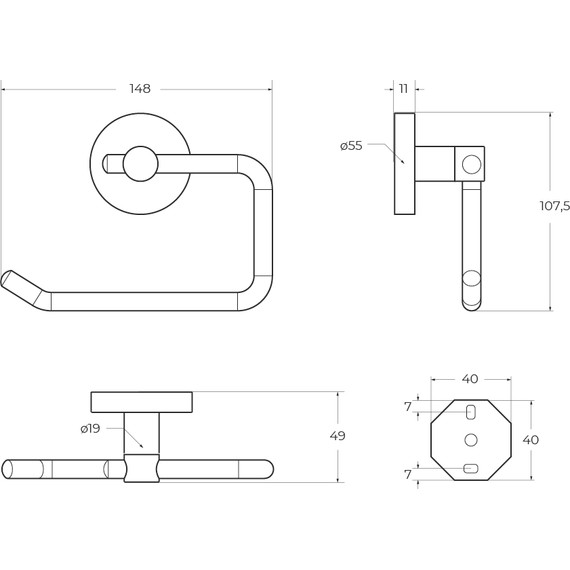 Держатель для туалетной бумаги Cezares Relax RELAX-PH1-IN, цвет сатин - фото 2