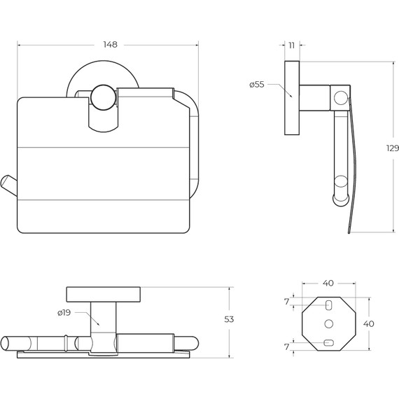 Держатель для туалетной бумаги Cezares Relax RELAX-PH-GM, цвет оружейная сталь - фото 3