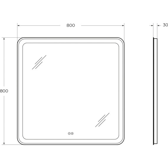 Зеркало Cezares Ellisse 80 см CZR-SPC-MC-800-800-RGB-TCH - фото 9