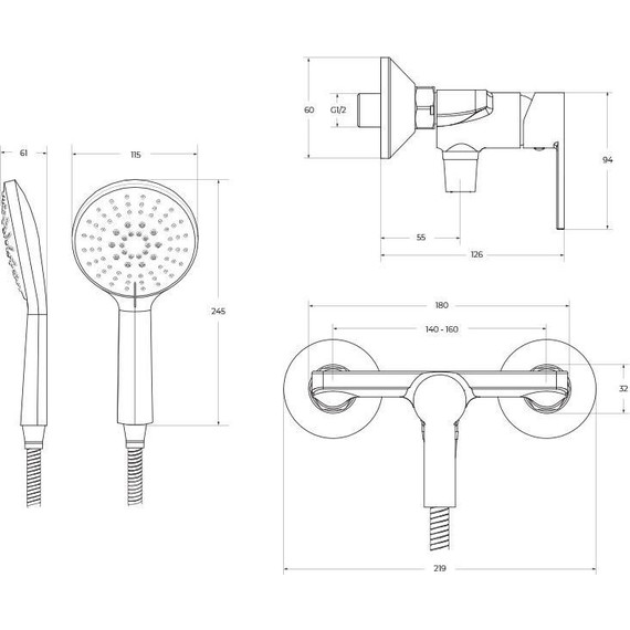 Смеситель для душа BelBagno AURORA-ESDM-CRM - фото 8
