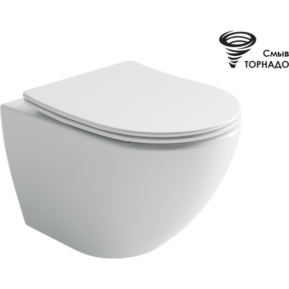 Унитаз подвесной безободковый Ceramicanova Metropol CN4002T с тонкой крышкой микролифт - фото 