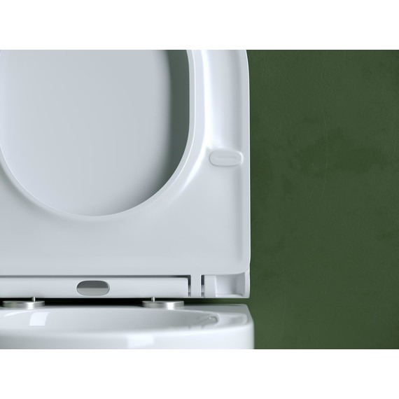 Унитаз подвесной безободковый Ceramicanova Ulma CN4006T с тонкой крышкой микролифт, Цвет производителя: белый - фото 4