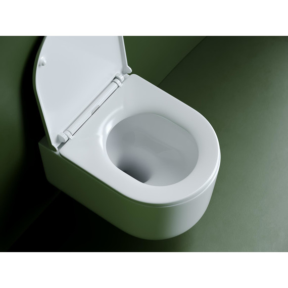 Унитаз подвесной безободковый Ceramicanova Ulma CN4006T с тонкой крышкой микролифт, Цвет производителя: белый - фото 6