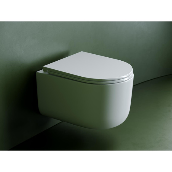 Унитаз подвесной безободковый Ceramicanova Ulma CN4006T с тонкой крышкой микролифт, Цвет производителя: белый - фото 7