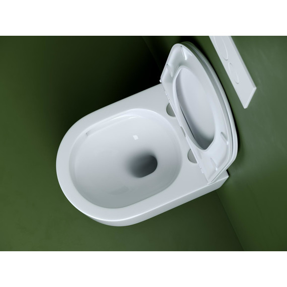 Унитаз подвесной безободковый Ceramicanova Ulma CN4006T с тонкой крышкой микролифт, Цвет производителя: белый - фото 9