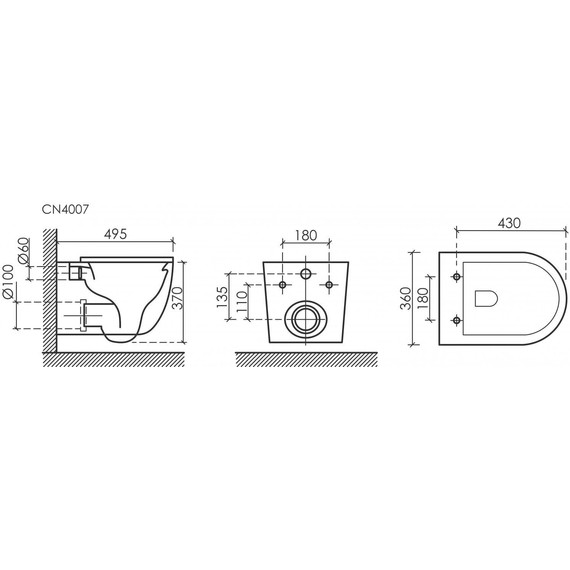 Унитаз подвесной безободковый Ceramicanova Up CN4007MB с тонкой крышкой микролифт, чёрный матовый, Цвет производителя: чёрный матовый - фото 10