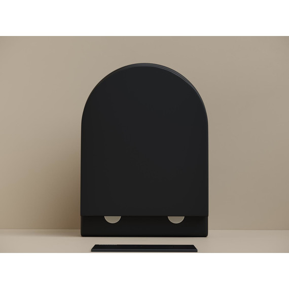 Унитаз подвесной безободковый Ceramicanova Up CN4007MB с тонкой крышкой микролифт, чёрный матовый, Цвет производителя: чёрный матовый - фото 6