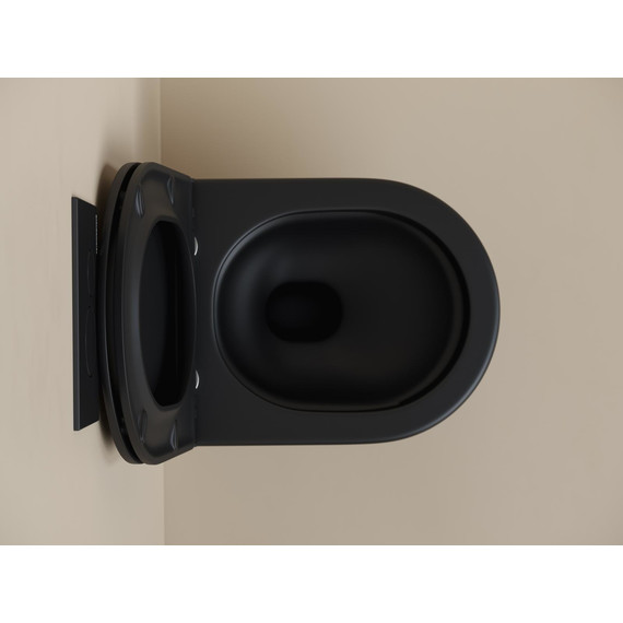 Унитаз подвесной безободковый Ceramicanova Up CN4007MB с тонкой крышкой микролифт, чёрный матовый, Цвет производителя: чёрный матовый - фото 8