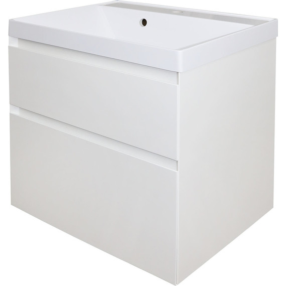 Тумба подвесная с раковиной Azario Velluto 60 см CS00088601, белый матотвый - фото 