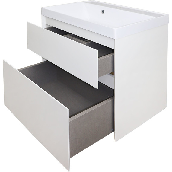 Тумба подвесная с раковиной Azario Velluto 60 см CS00088601, белый матотвый - фото 6