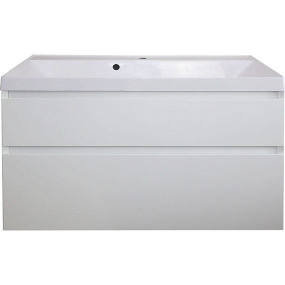 Тумба подвесная с раковиной Azario Velluto 100 см CS00088604, белый матотвый - фото 7