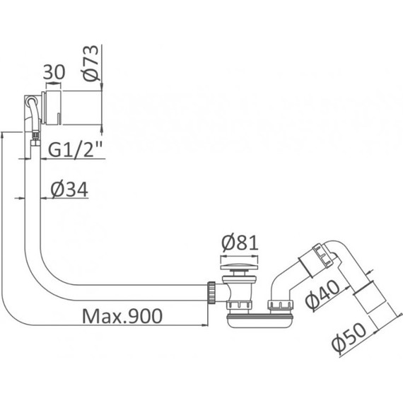 Сифон для ванны Cezares CZR-B-STW-01 - фото 2