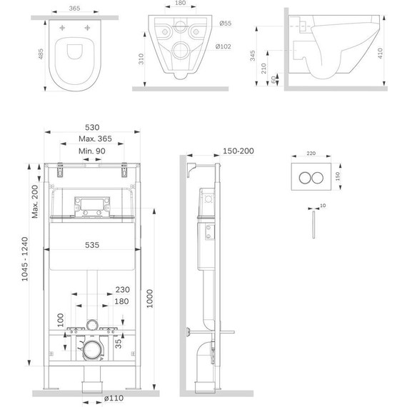Инсталляция с подвесным унитазом Am.Pm Spirit V2.0 FlashClean IS100151.701700 - фото 2