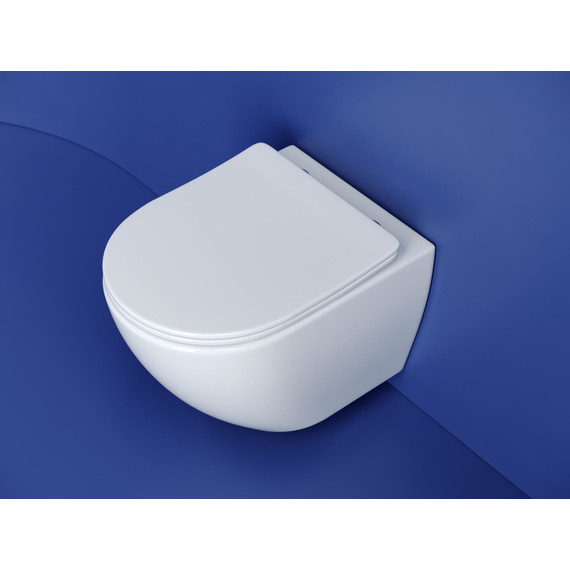 Унитаз подвесной безободковый Ceramicanova Metropol CN4002T с тонкой крышкой микролифт - фото 2