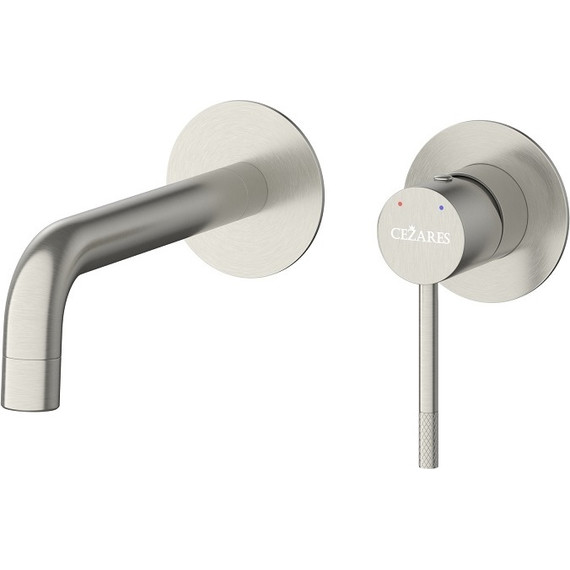 Смеситель для раковины настенный Cezares RELAX-BLI2-1-IN-W0 (со скрытой частью) сатин, Цвет производителя: сатин - фото 