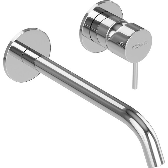 Смеситель для раковины настенный Cezares LEAF-BLI2-20-L-01-W0 (со скрытой частью) - фото 2