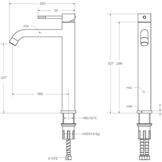 Смеситель для раковины высокий Cezares RELAX-LC1-IN-W0, сатин, Цвет производителя: сатин - фото 4