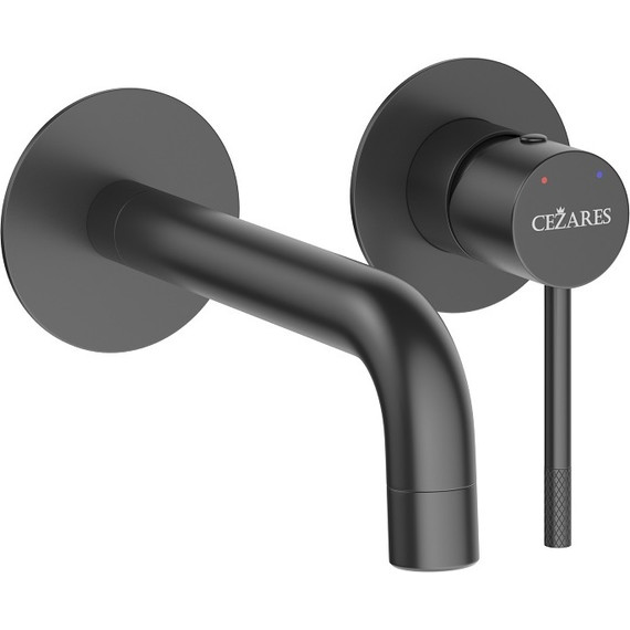 Смеситель для раковины настенный Cezares RELAX-BLI2-1-NOP-W0 (со скрытой частью) чёрный матовый, Цвет производителя: чёрный матовый - фото 2