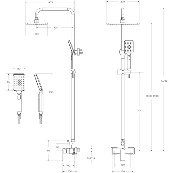 Душевая стойка Cezares SLIDER-CD-IN, сатин, Цвет производителя: сатин - фото 7