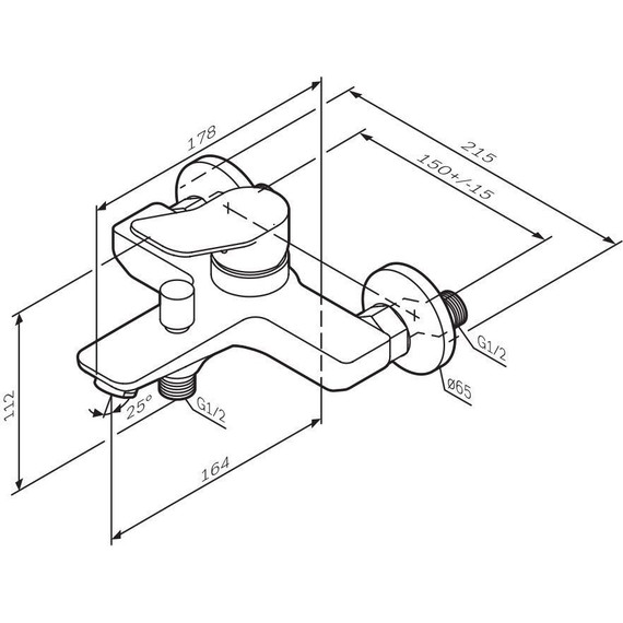 Смеситель для ванны AM.PM X-Joy F85A10099, золото, Цвет производителя: золото - фото 11
