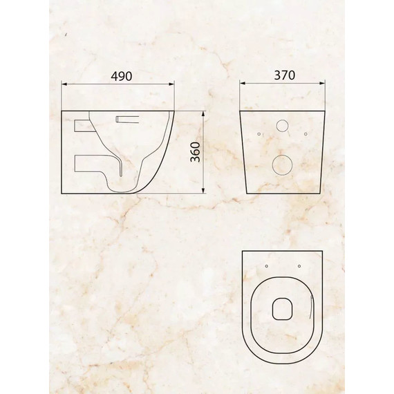 Инсталляция с подвесным унитазом комплект: TECEbase 2.0 9400412 с подвесным безободковым унитазом Sintesi Evi SIN-TS-EVI-152 сиденье микролифт, крепление, кнопка смыва хром глянцевый (система смыва Торнадо) - фото 13