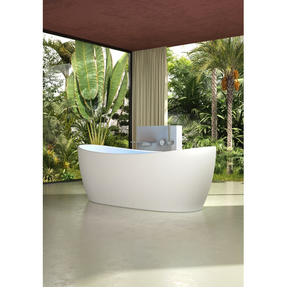 Ванна отдельностоящая Solid Surface Vincea 170x80 см VBT-6S03MW, белый матовый - фото 