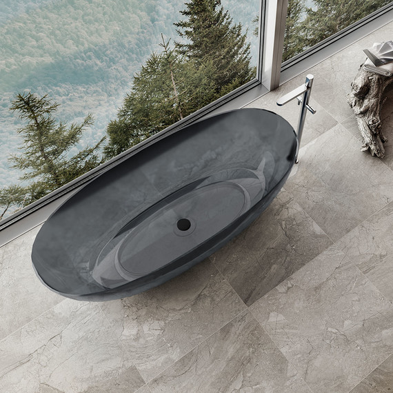 Ванна отдельностоящая CrystalMood Vincea 170x75 см VBT-6T01B, черный/прозрачный - фото 3
