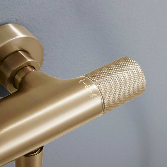 Душевая система с термостатом Vincea Desire VSFS-1D0TBG, брашированное золото - фото 3