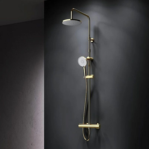 Душевая стойка с термостатом Am.Pm X-Joy F0785A499, золото, Цвет производителя: золото - фото 