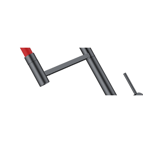 Смеситель для кухни Omoikiri Kanto-2 Plus-SB GM-R 4994460, вороненая сталь/красный - фото 2